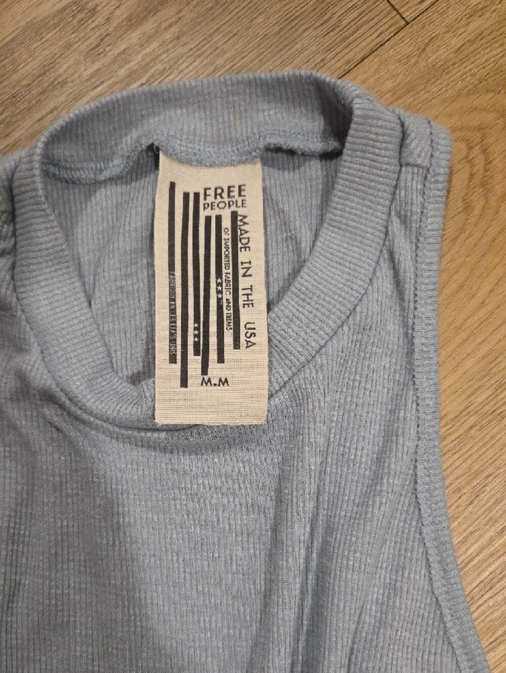 Free People Light Blue Ribbed Halter Tank - Picture 2 of 3